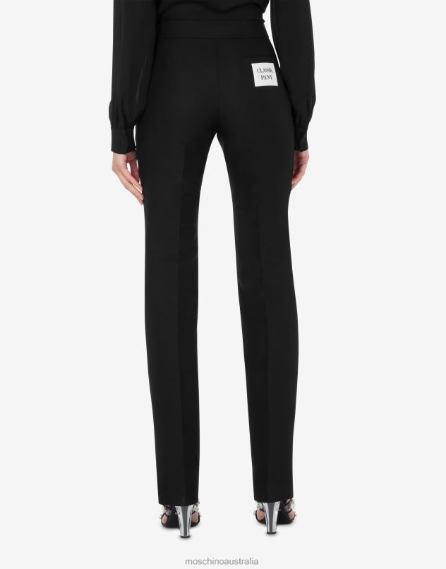 CLASSIC PANT DUCHESSE TROUSERS Moschino Women BLACK 44AA165 Clothing