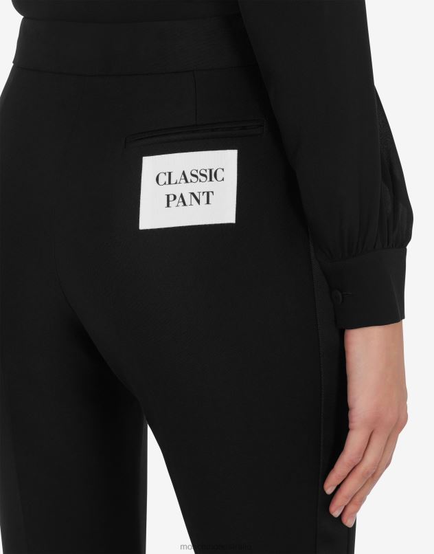CLASSIC PANT DUCHESSE TROUSERS Moschino Women BLACK 44AA165 Clothing