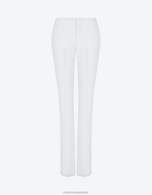 CLASSIC PANT DUCHESSE TROUSERS Moschino Women WHITE 44AA159 Clothing