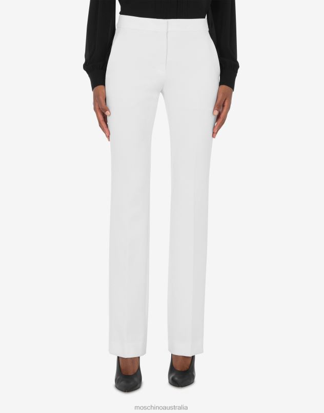 CLASSIC PANT DUCHESSE TROUSERS Moschino Women WHITE 44AA159 Clothing