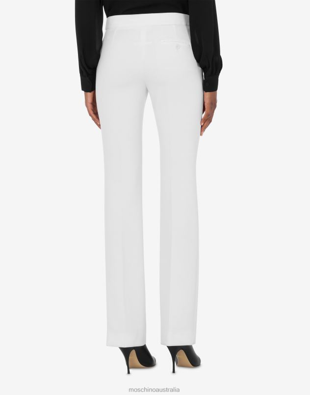 CLASSIC PANT DUCHESSE TROUSERS Moschino Women WHITE 44AA159 Clothing