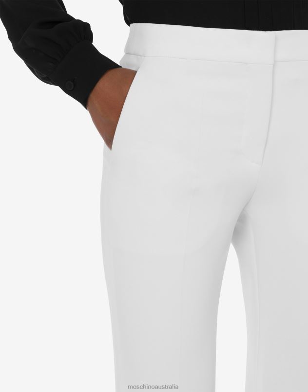CLASSIC PANT DUCHESSE TROUSERS Moschino Women WHITE 44AA159 Clothing