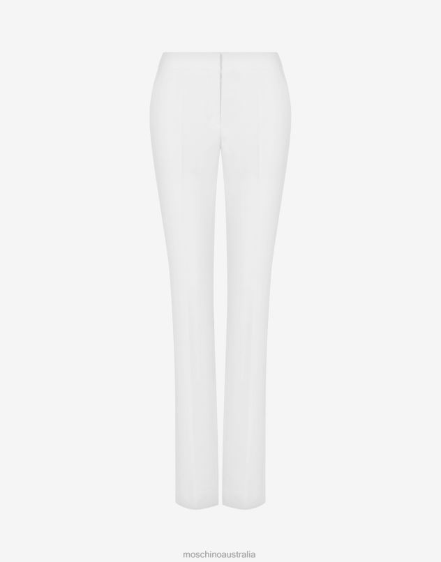 CLASSIC PANT DUCHESSE TROUSERS Moschino Women WHITE 44AA166 Clothing