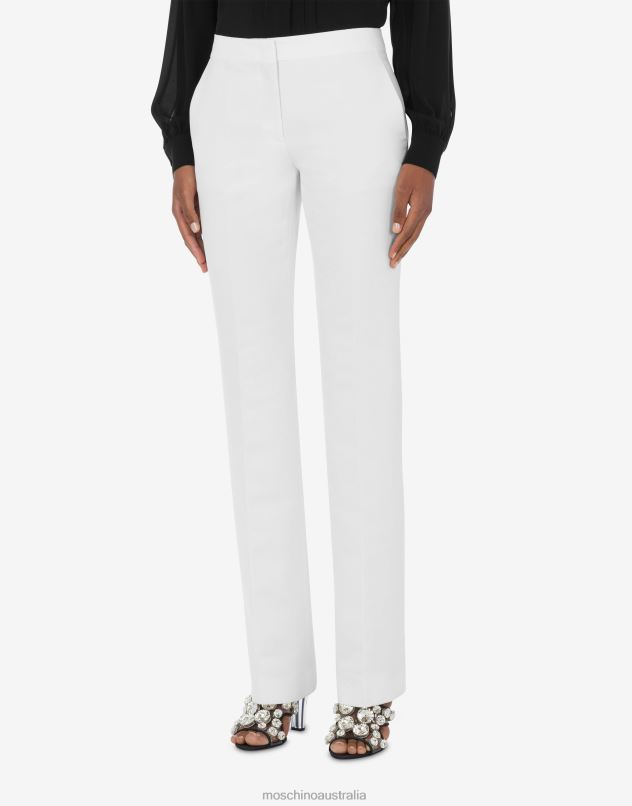 CLASSIC PANT DUCHESSE TROUSERS Moschino Women WHITE 44AA166 Clothing