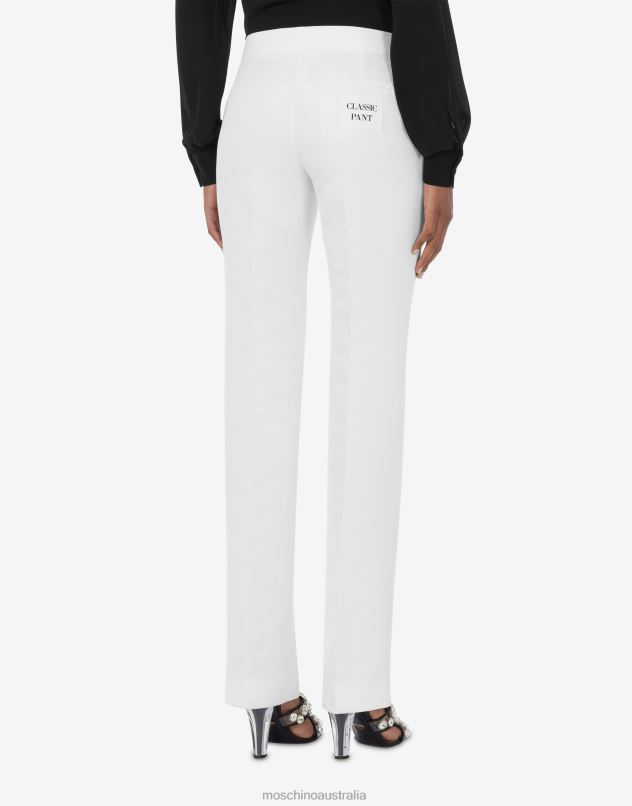 CLASSIC PANT DUCHESSE TROUSERS Moschino Women WHITE 44AA166 Clothing