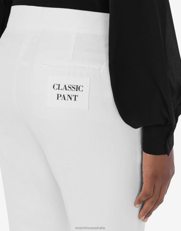 CLASSIC PANT DUCHESSE TROUSERS Moschino Women WHITE 44AA166 Clothing