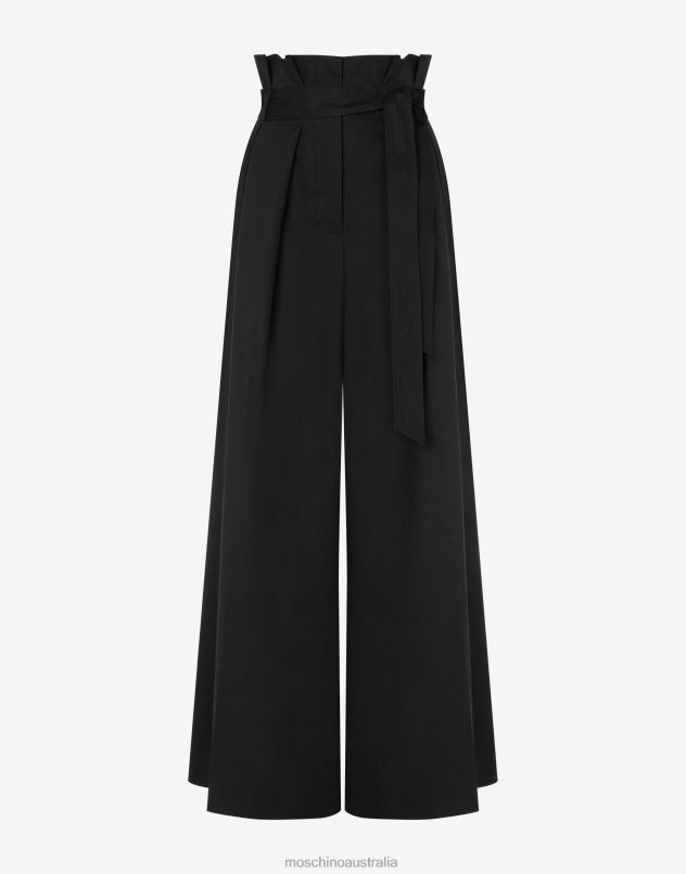COTTON CANVAS OVERSIZED TROUSERS Moschino Women BLACK 44AA160 Clothing