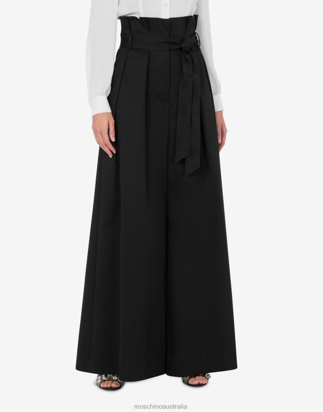COTTON CANVAS OVERSIZED TROUSERS Moschino Women BLACK 44AA160 Clothing