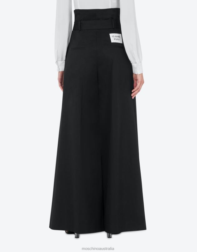 COTTON CANVAS OVERSIZED TROUSERS Moschino Women BLACK 44AA160 Clothing
