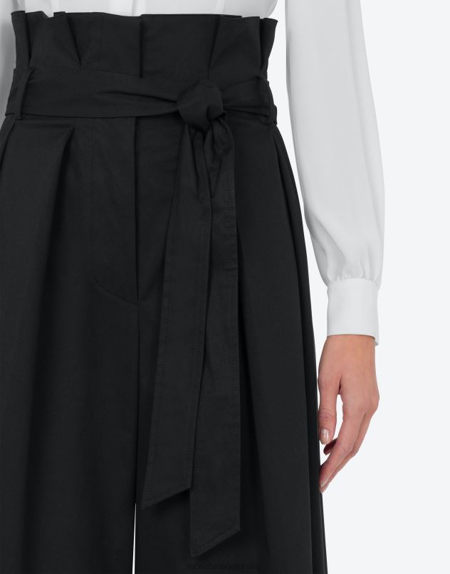 COTTON CANVAS OVERSIZED TROUSERS Moschino Women BLACK 44AA160 Clothing