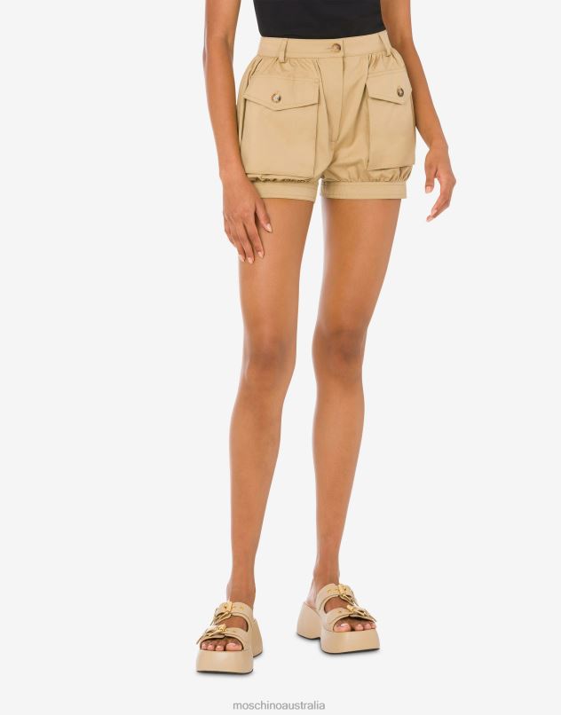 COTTON CLOTH SHORTS Moschino Women BEIGE 44AA152 Clothing