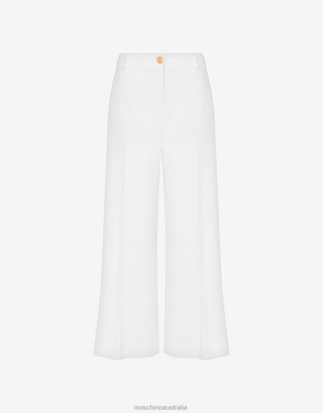 GOLD BUTTON CADY CROPPED TROUSERS Moschino Women WHITE 44AA171 Clothing