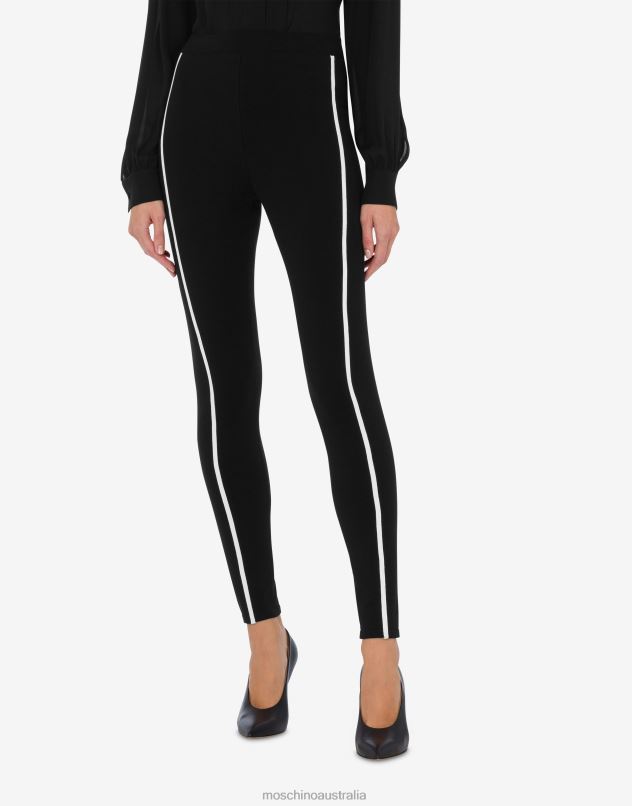 PURE COTTON LEGGINGS Moschino Women BLACK 44AA150 Clothing