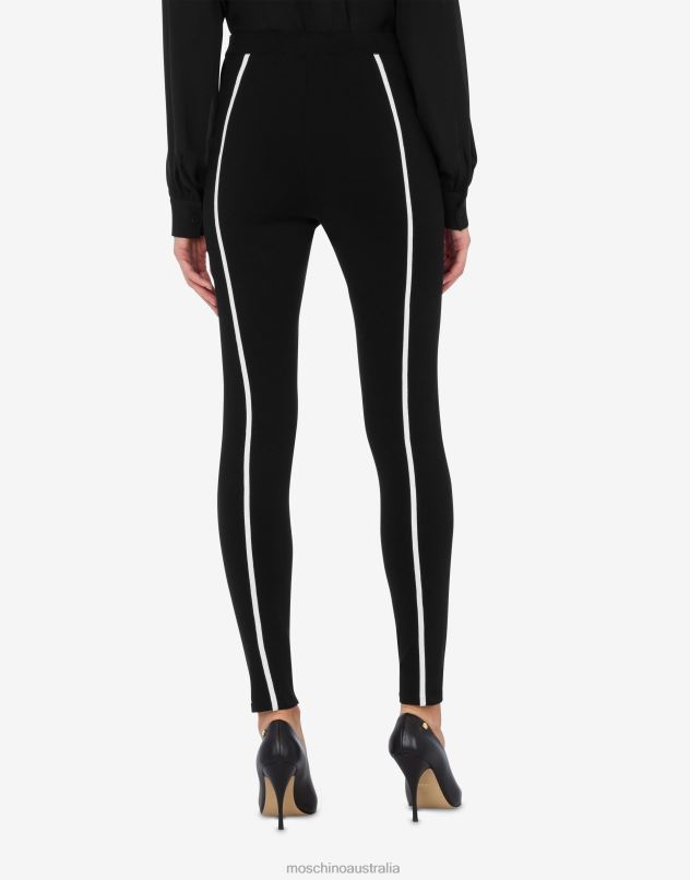 PURE COTTON LEGGINGS Moschino Women BLACK 44AA150 Clothing
