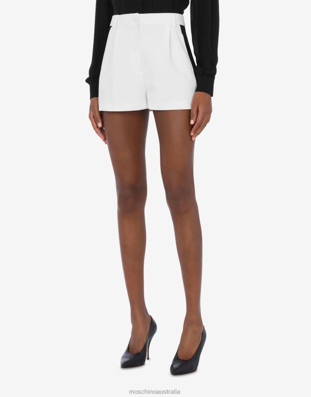 STRETCH CREPE SHORTS Moschino Women WHITE 44AA151 Clothing