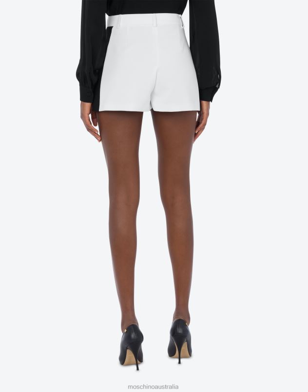 STRETCH CREPE SHORTS Moschino Women WHITE 44AA151 Clothing