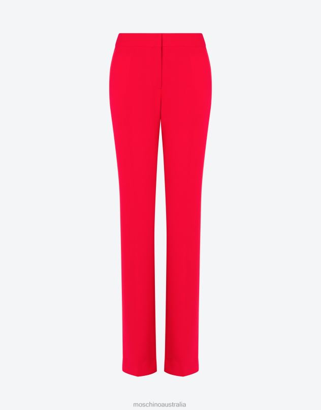 STRETCH CREPE TROUSERS Moschino Women RED 44AA153 Clothing