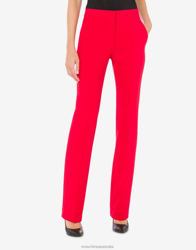 STRETCH CREPE TROUSERS Moschino Women RED 44AA153 Clothing