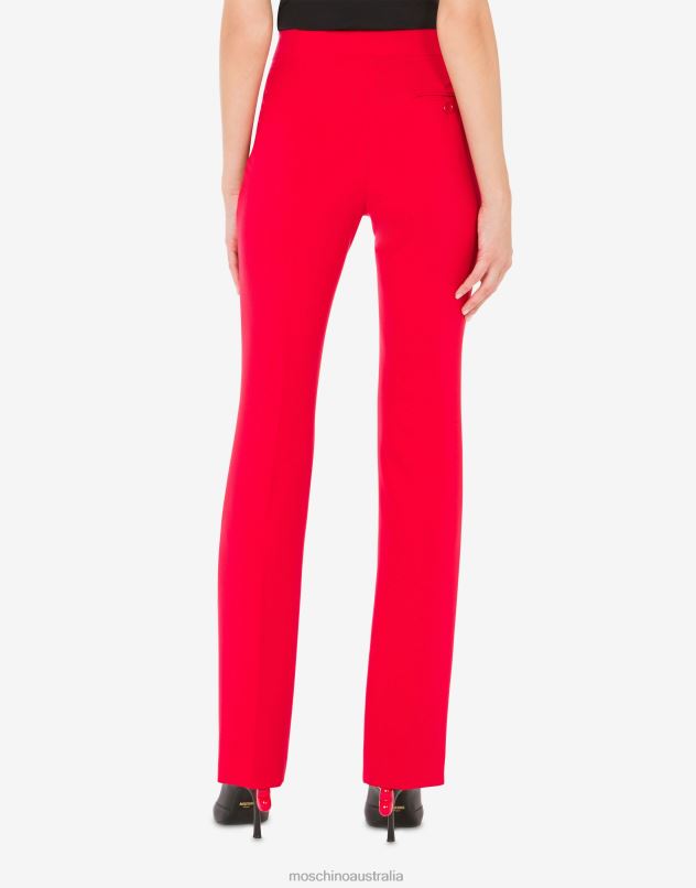 STRETCH CREPE TROUSERS Moschino Women RED 44AA153 Clothing