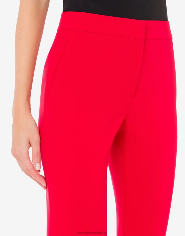 STRETCH CREPE TROUSERS Moschino Women RED 44AA153 Clothing