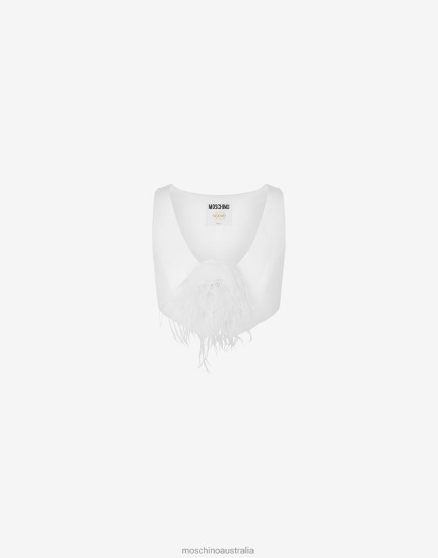 FLOWER ENVERS SATIN CROPPED GILET Moschino Women WHITE 44AA110 Clothing