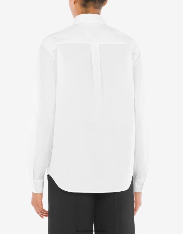 LITTLE HEART EMBROIDERY POPLIN SHIRT Moschino Women WHITE 44AA103 Clothing