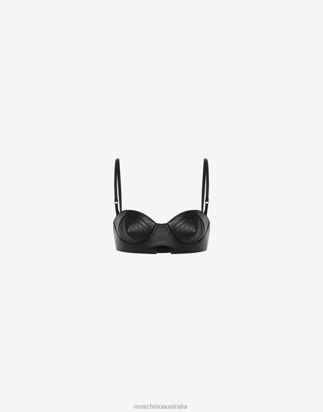 NAPPA LEATHER BRA Moschino Women BLACK 44AA109 Clothing