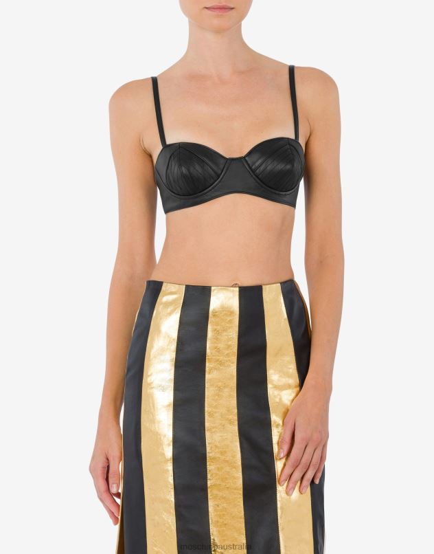 NAPPA LEATHER BRA Moschino Women BLACK 44AA109 Clothing