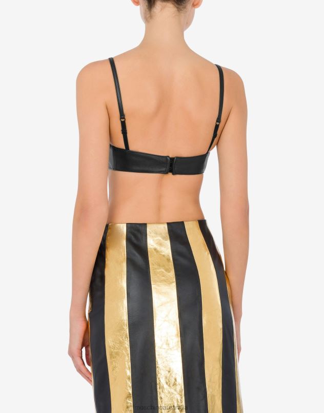 NAPPA LEATHER BRA Moschino Women BLACK 44AA109 Clothing