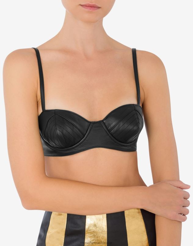 NAPPA LEATHER BRA Moschino Women BLACK 44AA109 Clothing