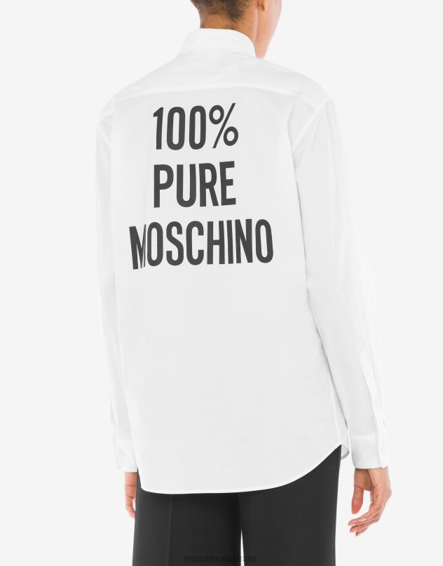 PURE PRINT POPLIN SHIRT Moschino Women WHITE 44AA100 Clothing