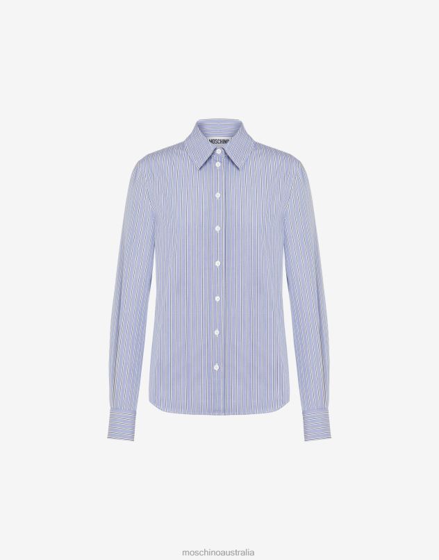 STRIPED POPLIN SHIRT Moschino Women LIGHT BLUE 44AA108 Clothing