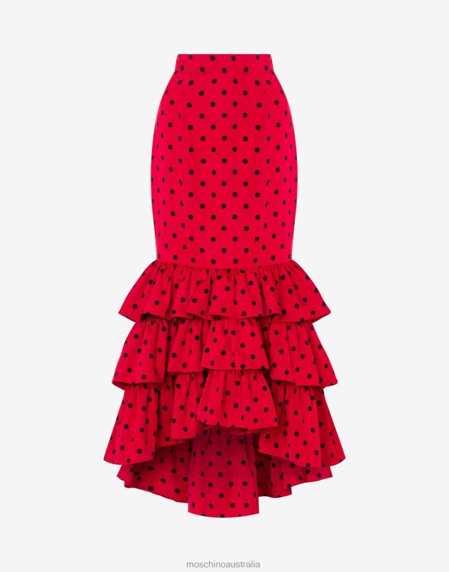 ALLOVER POLKA DOTS TAFFETA SKIRT Moschino Women RED 44AA183 Clothing