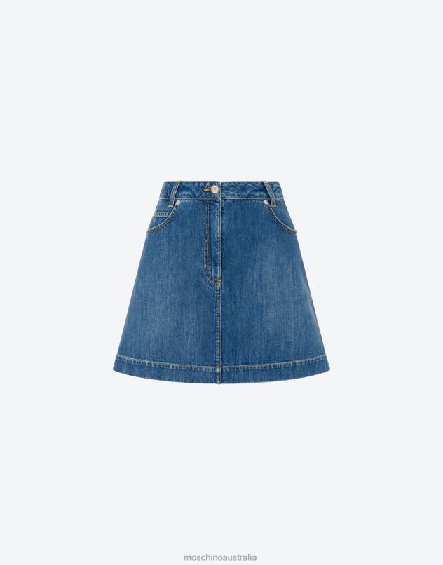 BLUE RING DENIM MINISKIRT Moschino Women BLUE DENIM 44AA174 Clothing