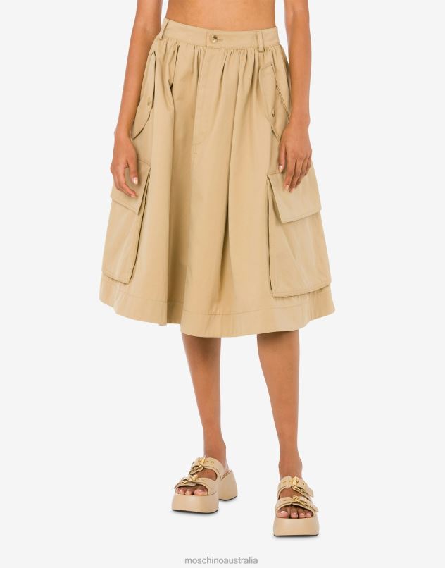 COTTON CLOTH SKIRT Moschino Women BEIGE 44AA186 Clothing