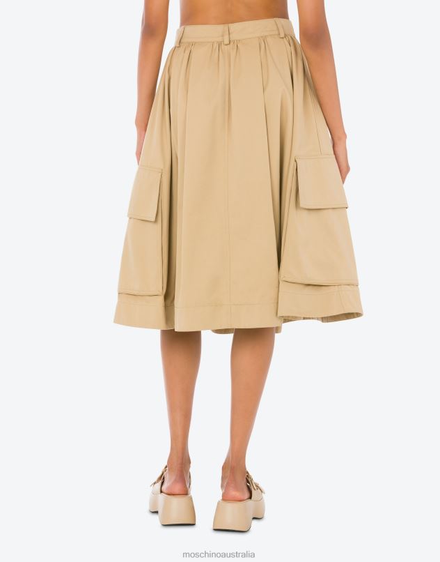 COTTON CLOTH SKIRT Moschino Women BEIGE 44AA186 Clothing