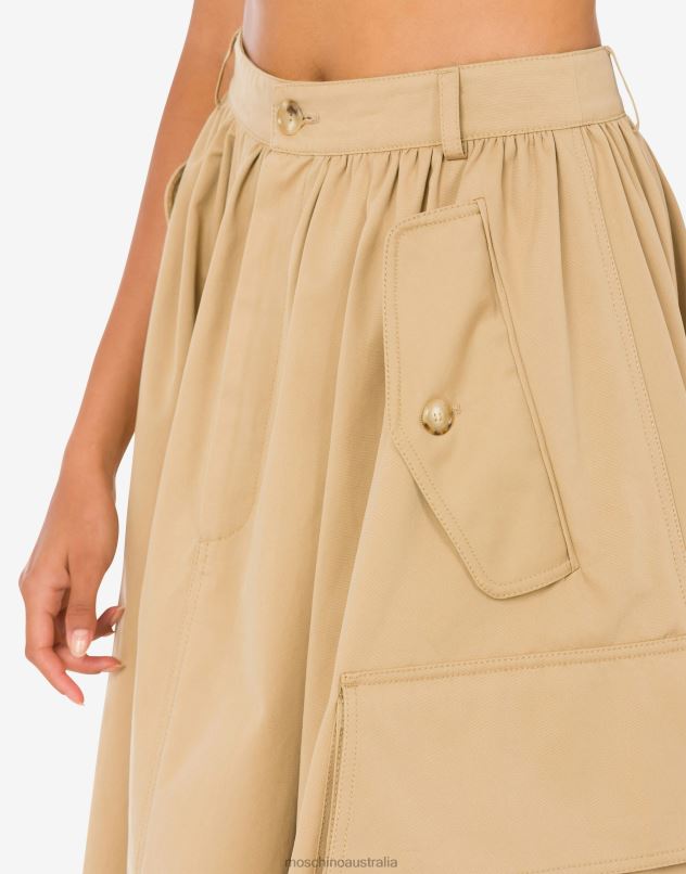 COTTON CLOTH SKIRT Moschino Women BEIGE 44AA186 Clothing