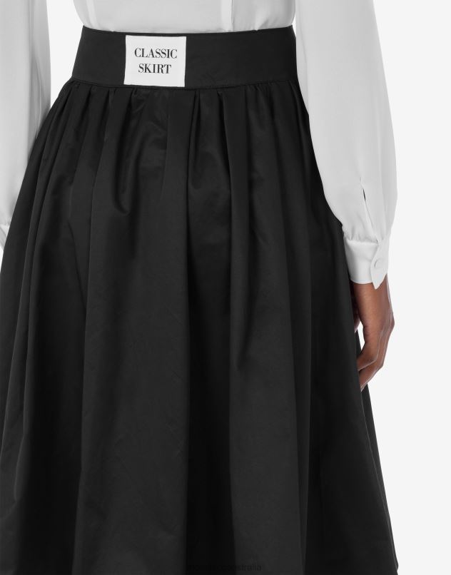 JEWELED BUTTONS POPLIN SKIRT Moschino Women BLACK 44AA173 Clothing