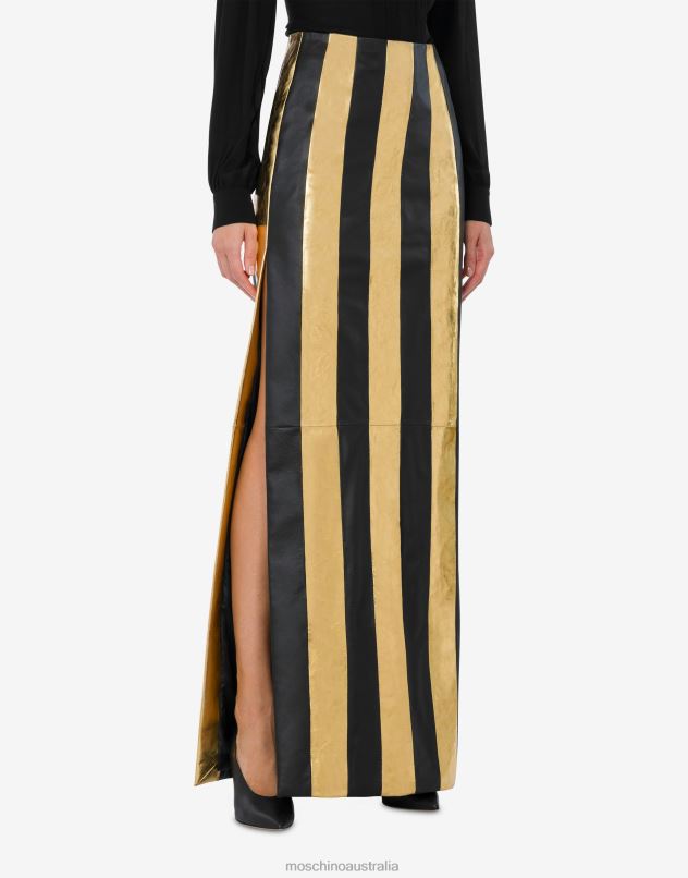 PATCHWORK NAPPA LEATHER SKIRT Moschino Women GOLD 44AA175 Clothing