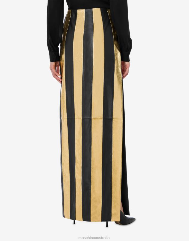 PATCHWORK NAPPA LEATHER SKIRT Moschino Women GOLD 44AA175 Clothing