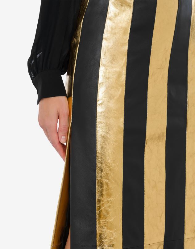 PATCHWORK NAPPA LEATHER SKIRT Moschino Women GOLD 44AA175 Clothing