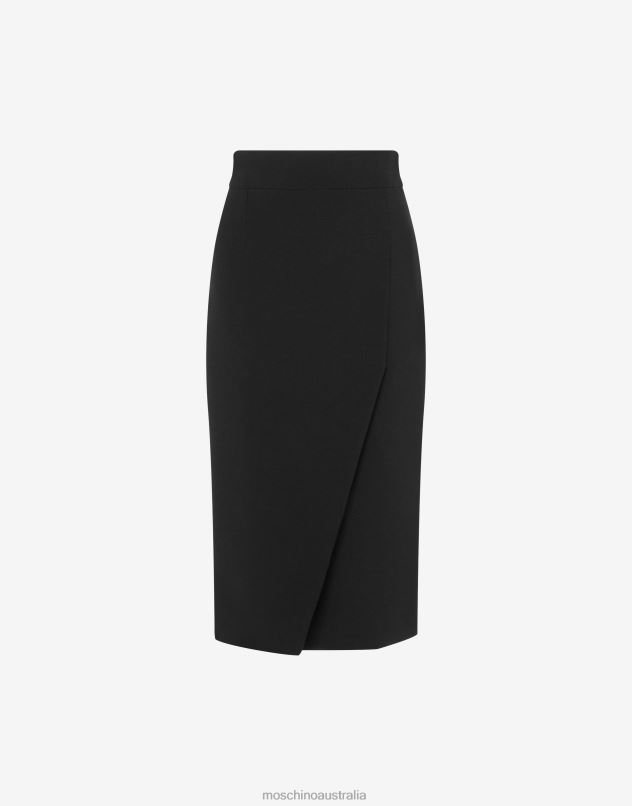 STRETCH CREPE SKIRT Moschino Women BLACK 44AA178 Clothing