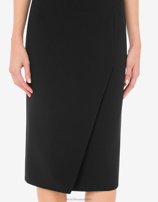 STRETCH CREPE SKIRT Moschino Women BLACK 44AA178 Clothing