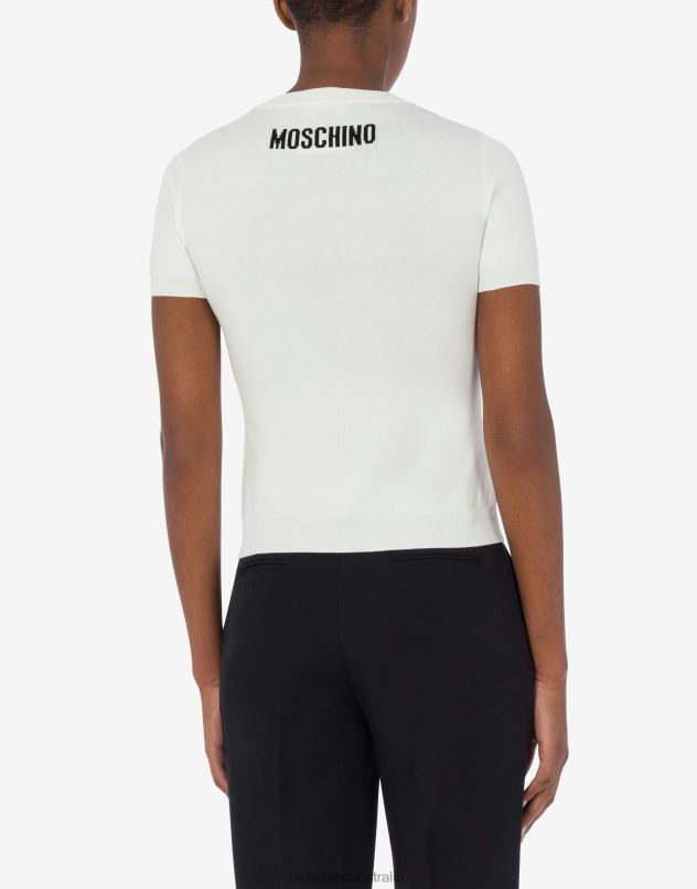 BE SIMPLE! KNITTED TOP Moschino Women WHITE 44AA86 Clothing