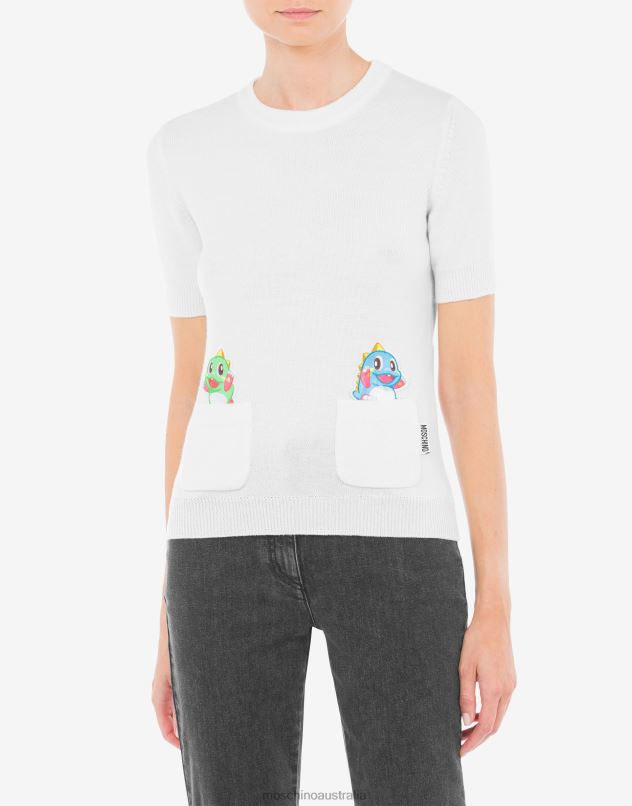 Bubble Booble wool sweater Moschino Women WHITE 44AA87 Clothing