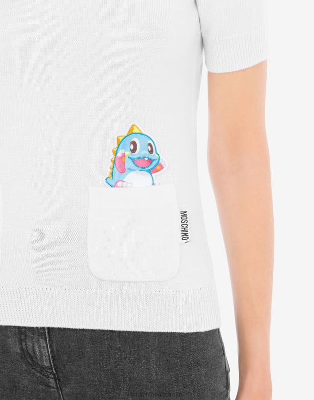 Bubble Booble wool sweater Moschino Women WHITE 44AA87 Clothing