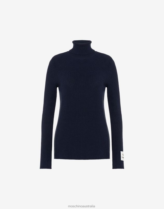 COTTON TURTLE-NECK SWEATER Moschino Women DARK BLUE 44AA84 Clothing