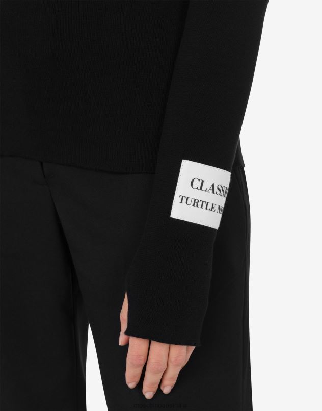 PATCH TURTLENECK SWEATER Moschino Women BLACK 44AA83 Clothing