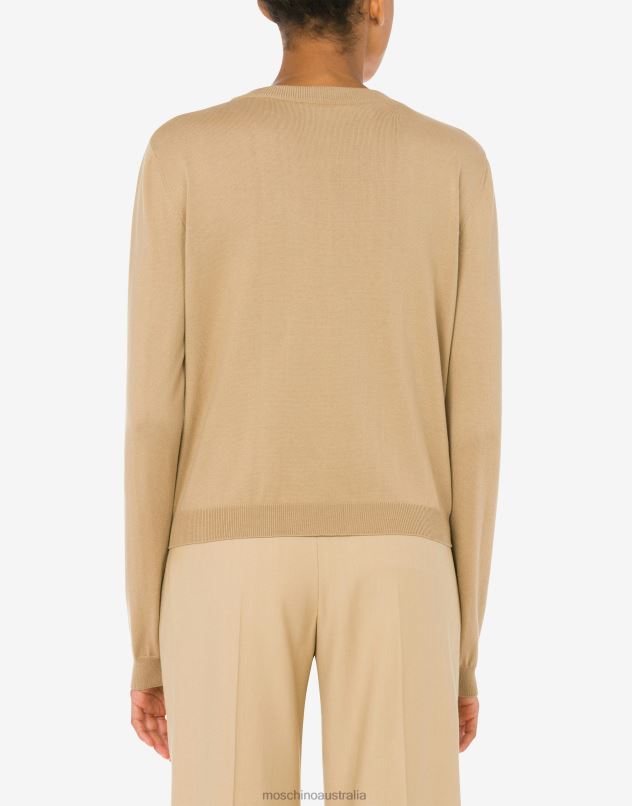 SCARF DETAILS COTTON CARDIGAN Moschino Women BEIGE 44AA89 Clothing