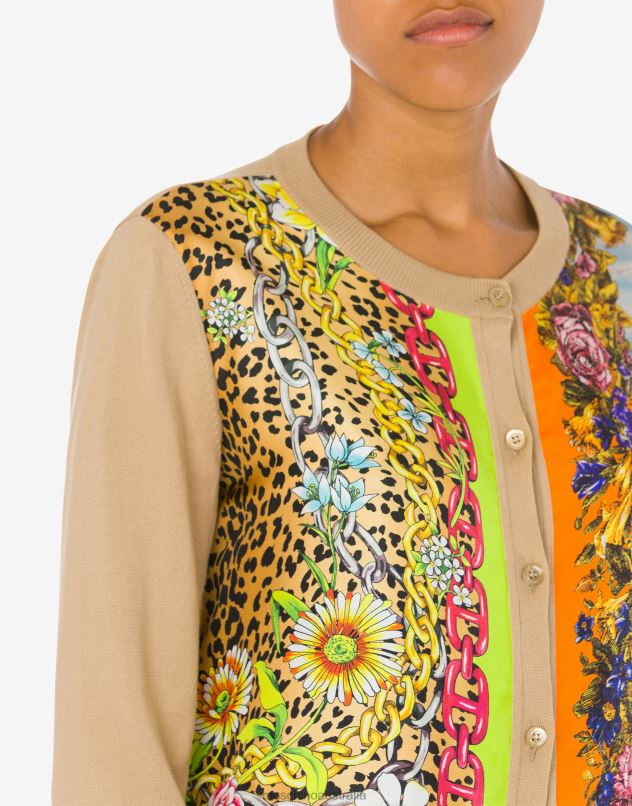 SCARF DETAILS COTTON CARDIGAN Moschino Women BEIGE 44AA89 Clothing